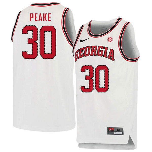 Mike Peake 30 Crew Neck White College Football Jersey football jersey product view 1