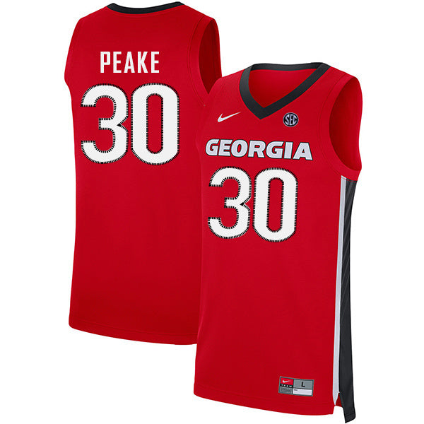 Mike Peake 30 V Collar Red College Football Jersey football jersey product view 1
