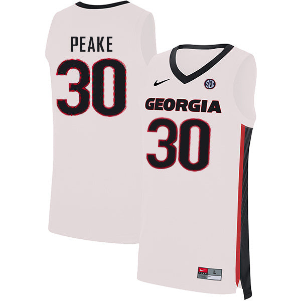Mike Peake 30 V Collar White College Football Jersey football jersey product view 1