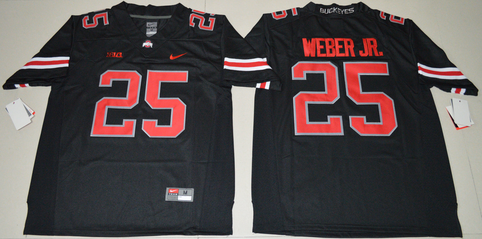 Mike Weber Jr. 25 Lights Out College Football Jersey football jersey product view 1