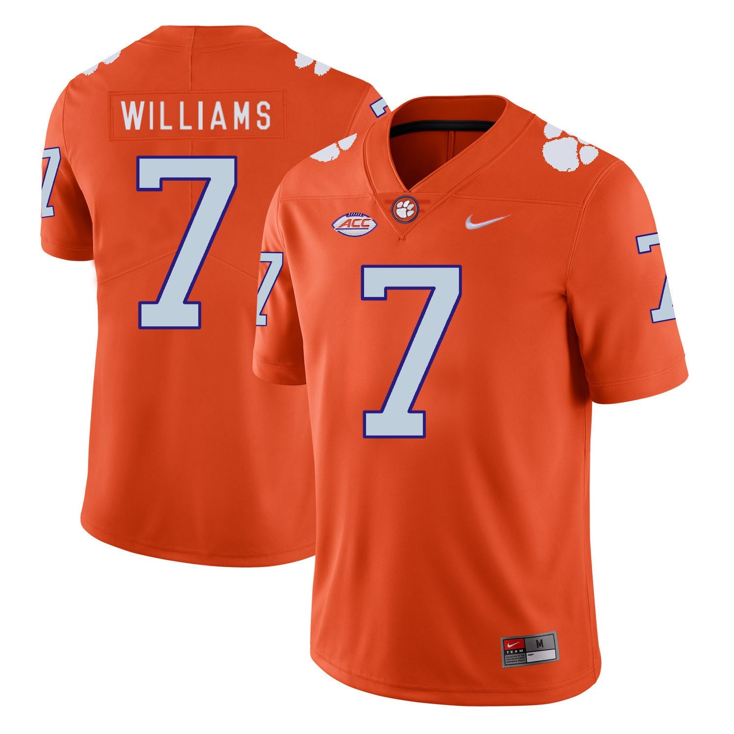 Mike Williams 7 Orange College Football Jersey football jersey product view 1