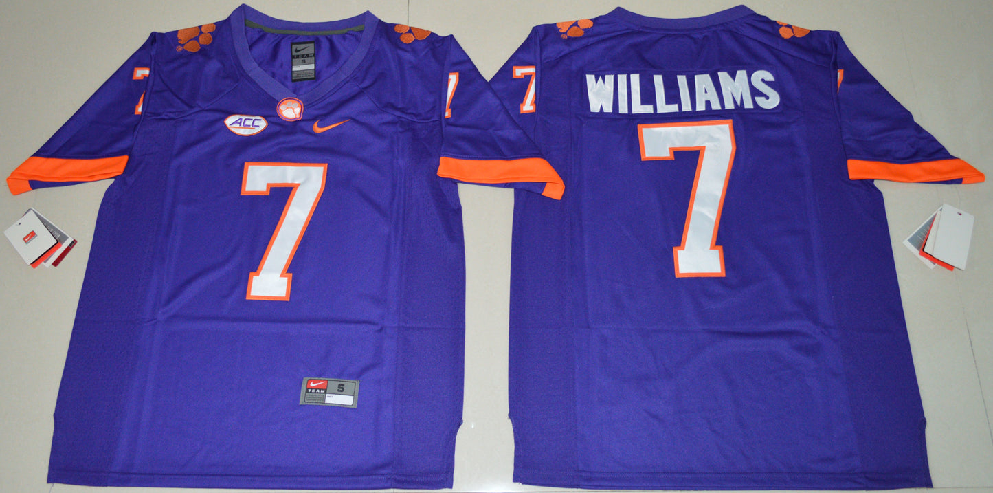 Mike Williams 7 Purple 2016 College Football Jersey football jersey product view 1