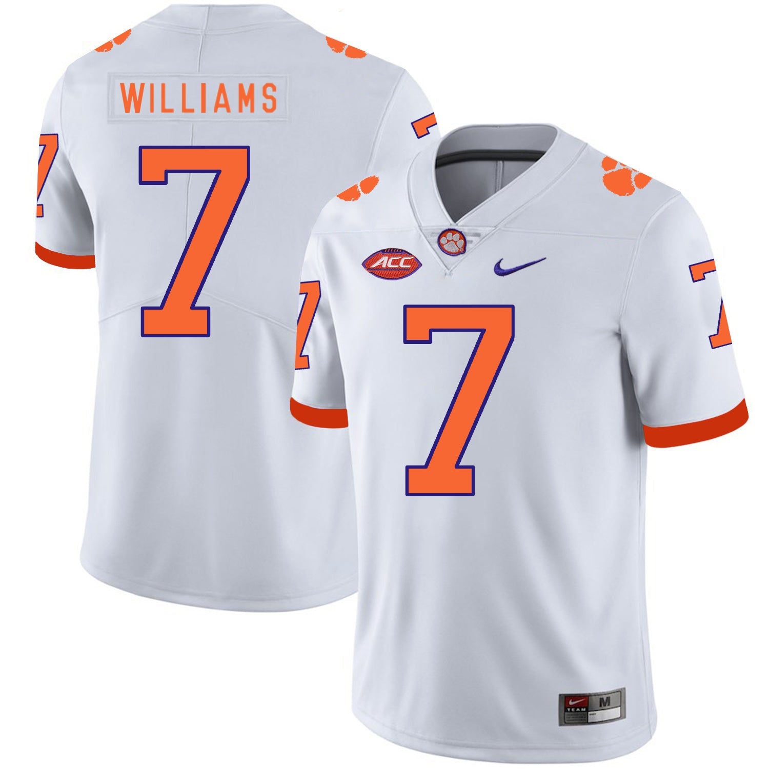 Mike Williams 7 White College Football Jersey football jersey product view 1