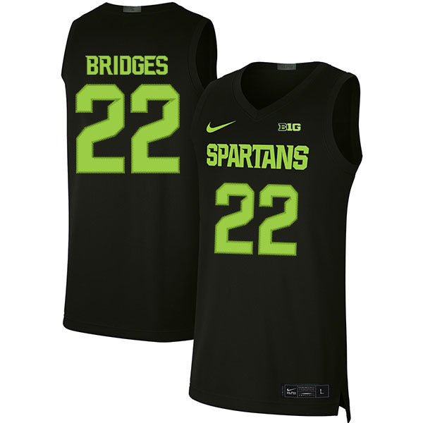 Miles Bridges 22 Balck College Football Jersey football jersey product view 1