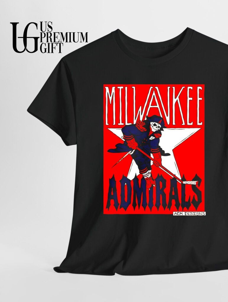 Milwaukee Admirals Ice Hockey AHL Skeleton Mascot - Adult & Kids T-Shirts, Sweatshirts & Hoodies apparel design preview 1