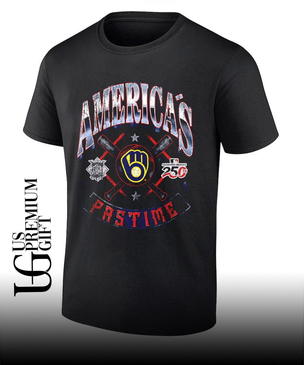 Milwaukee Brewers baseball Americana 250th Pastime celebrating logo shirt Unisex T-shirt, Sweatshirt, Hoodie, Long Sleeve Tee - T-Shirt, Sweatshirt, Hoodie