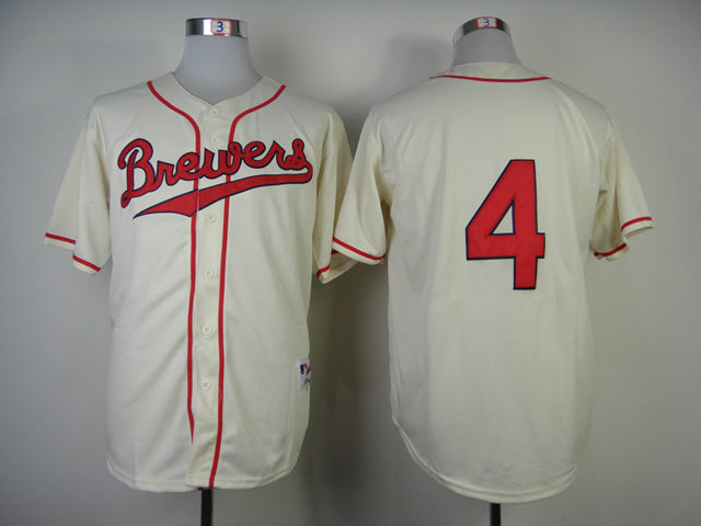 Milwaukee Brewers 4 Authentic Paul Molitor 1948 Turn Back The Clock Jersey Baseball Jersey baseball jersey product view 1