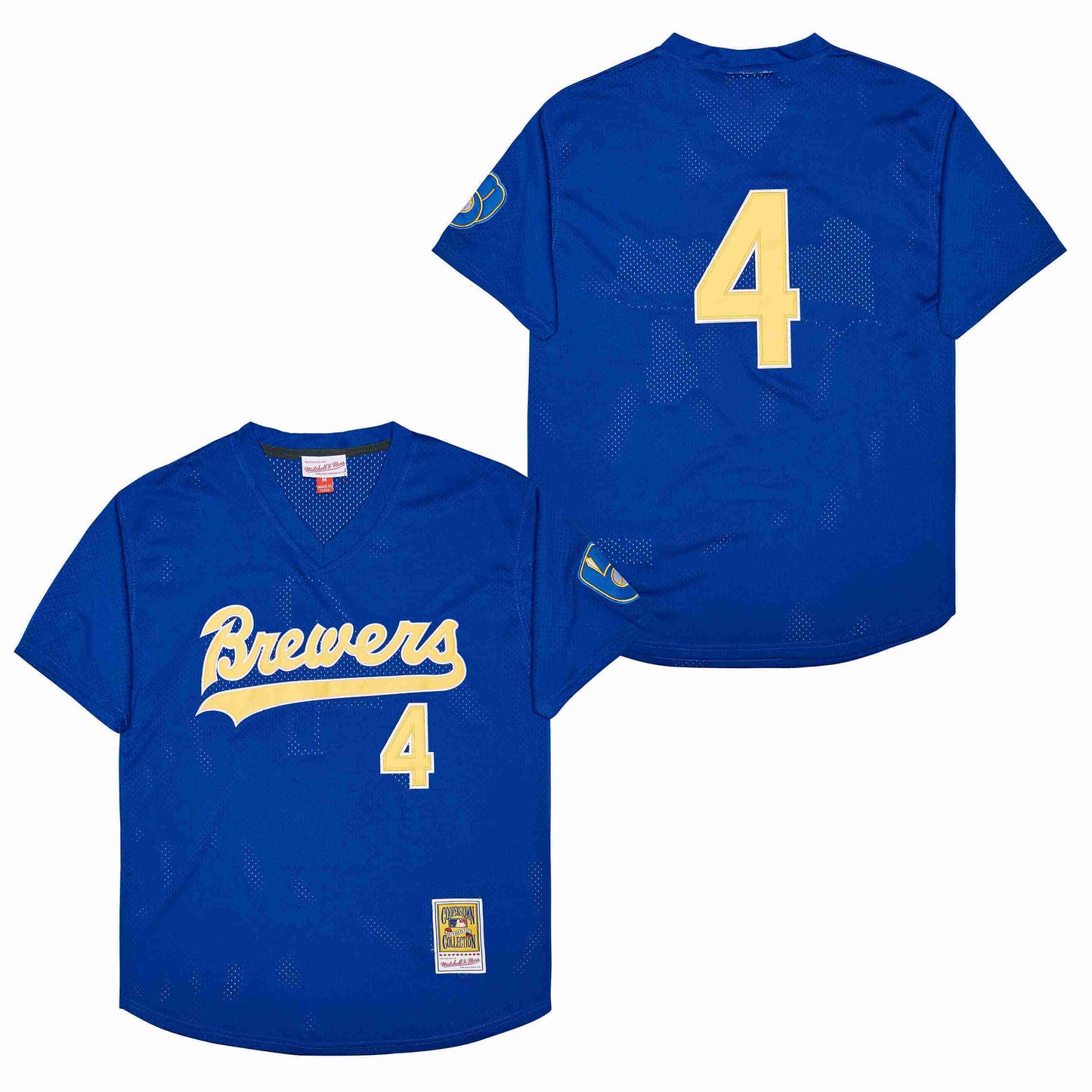 Milwaukee Brewers Brewers 4BP Edition Retro Baseball Jersey baseball jersey product view 1