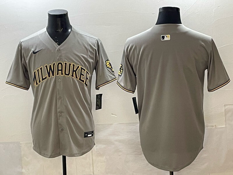 Milwaukee Brewers Brewers Adult Style 1 Baseball Jersey baseball jersey product view 1