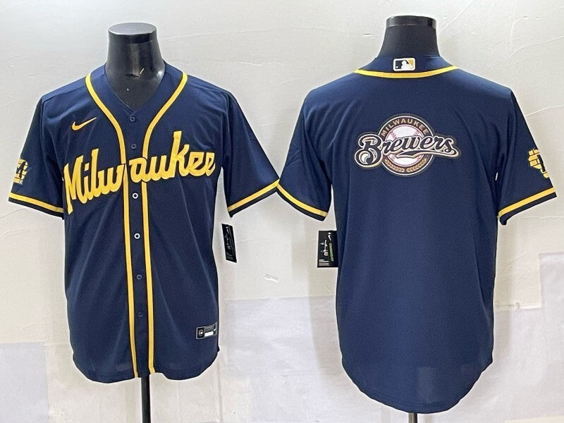 Milwaukee Brewers Brewers Adult Style 6 Baseball Jersey baseball jersey product view 1