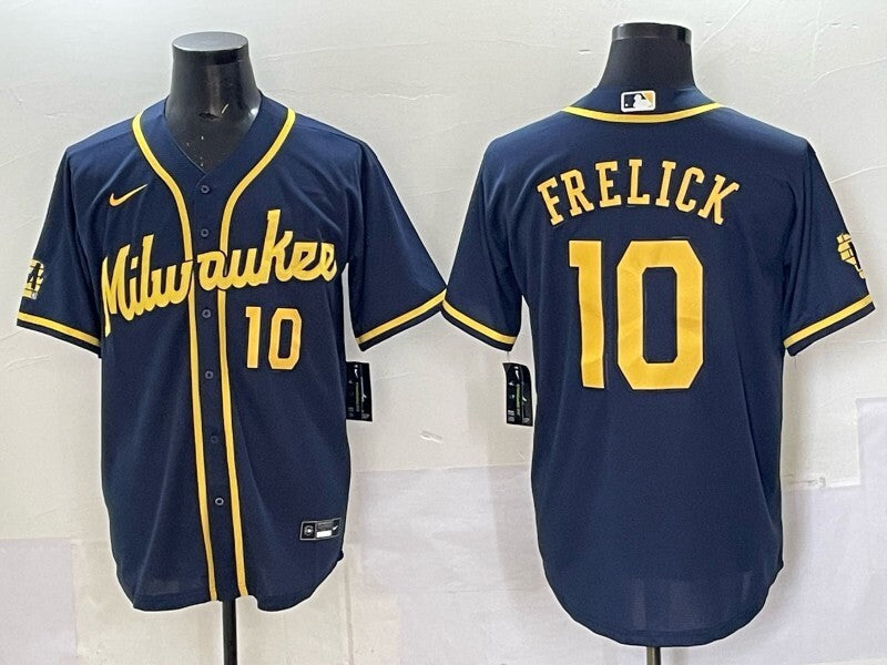 Milwaukee Brewers #10 Sal Frelick Brewers Adult Style 2 Baseball Jersey baseball jersey product view 1