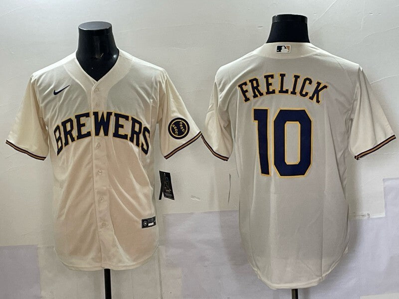 Milwaukee Brewers #10 Sal Frelick Brewers Adult Style 3 Baseball Jersey baseball jersey product view 1