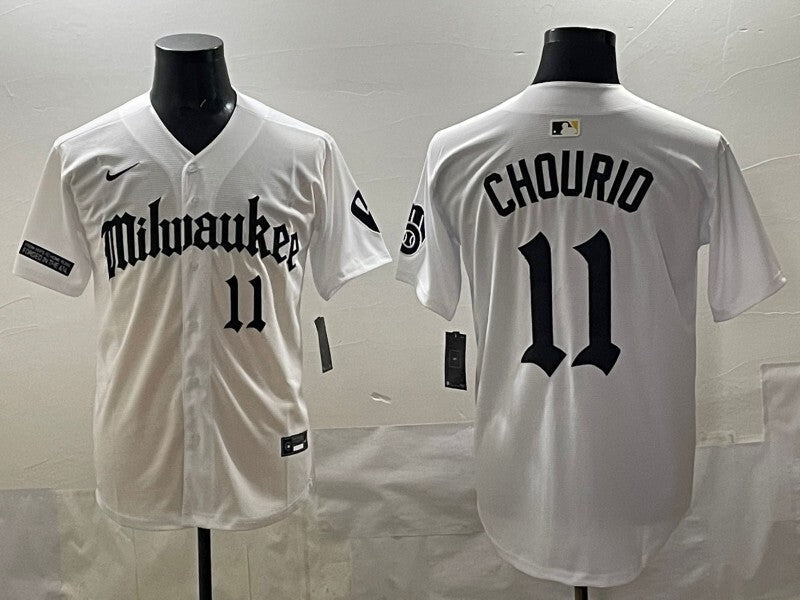 Milwaukee Brewers #11 Jackson Chourio Brewers 5 Collaboration Style 1 Baseball Jersey baseball jersey product view 1