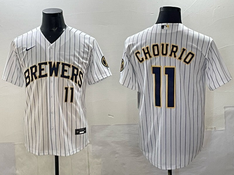 Milwaukee Brewers #11 Jackson Chourio Brewers Adult Style 3 Baseball Jersey baseball jersey product view 1