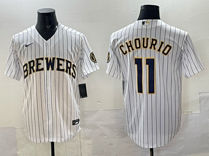Milwaukee Brewers #11 Jackson Chourio Brewers Adult Style 4 Baseball Jersey baseball jersey product view 1