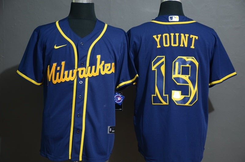 Milwaukee Brewers #19 Robin Yount Baseball Jersey baseball jersey product view 1
