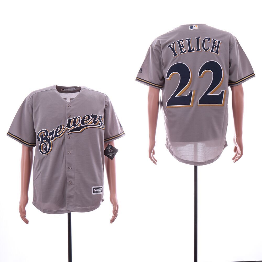 Milwaukee Brewers #22 Christian Yelich Style 3 Baseball Jersey baseball jersey product view 1