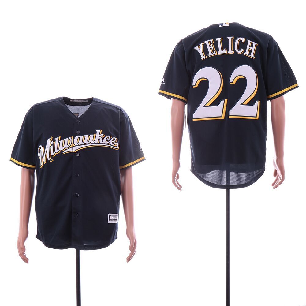 Milwaukee Brewers #22 Christian Yelich Style 9 Baseball Jersey baseball jersey product view 1