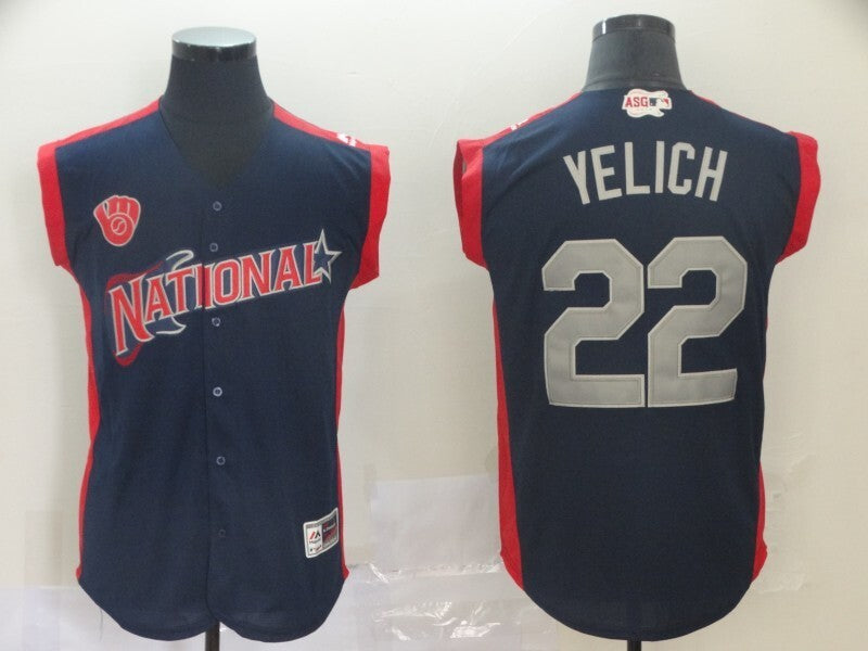 Milwaukee Brewers #22 Christian Yelich Baseball Jersey baseball jersey product view 1