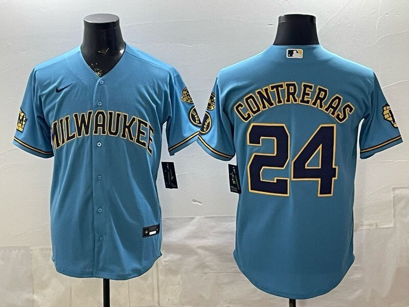 Milwaukee Brewers #24 William Contreras Brewers Special Edition Adult Baseball Jersey baseball jersey product view 1