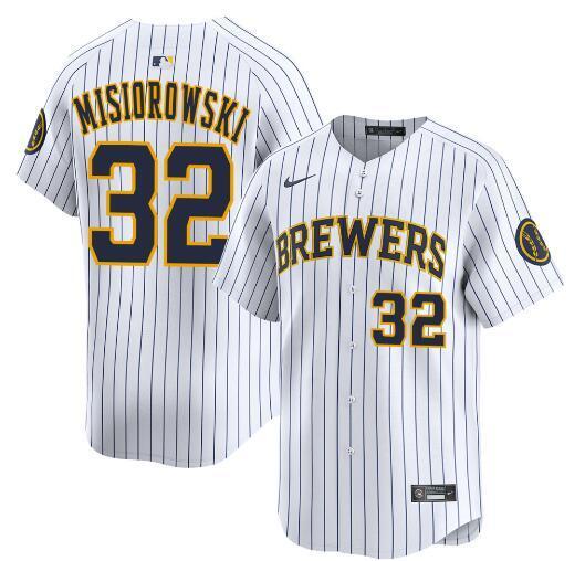 Milwaukee Brewers #32 Jacob Misiorowski White Alternate Limited Baseball Jersey baseball jersey product view 1