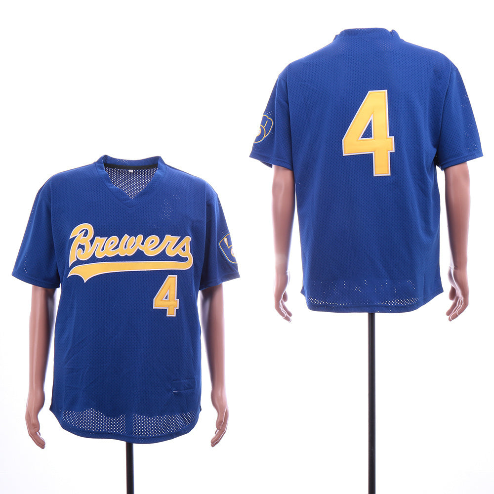 Milwaukee Brewers #4 Paul Molitor Style 5 Baseball Jersey baseball jersey product view 1