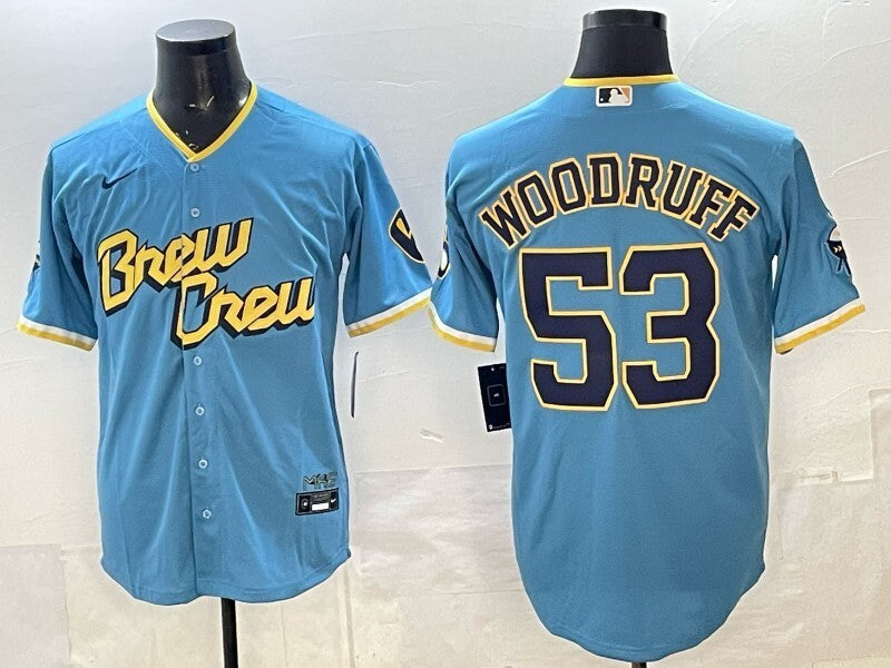 Milwaukee Brewers #53 Brandon Woodruff Brewers City Adult Baseball Jersey baseball jersey product view 1