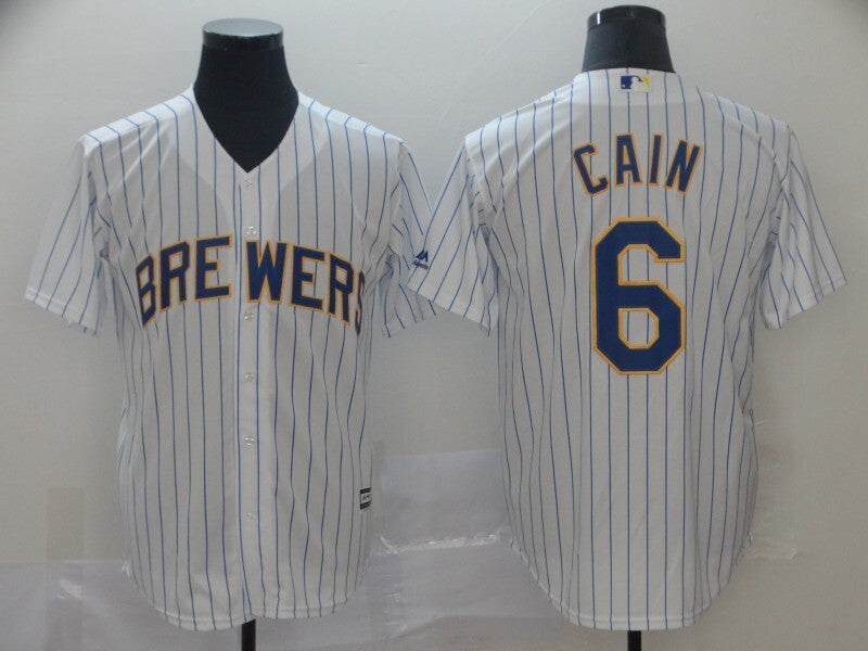 Milwaukee Brewers #6 Lorenzo Cain Style 1 Baseball Jersey baseball jersey product view 1