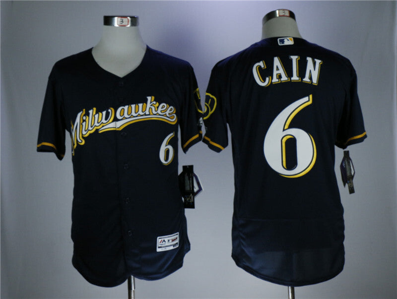 Milwaukee Brewers #6 Lorenzo Cain Style 3 Baseball Jersey baseball jersey product view 1