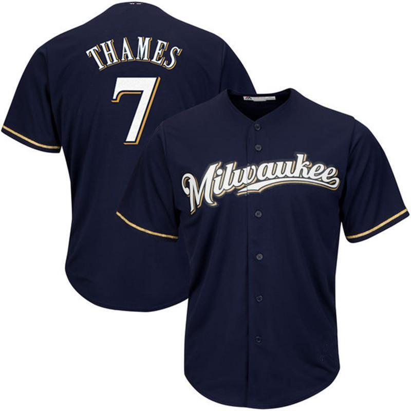 Milwaukee Brewers #7 Style 2 Baseball Jersey baseball jersey product view 1