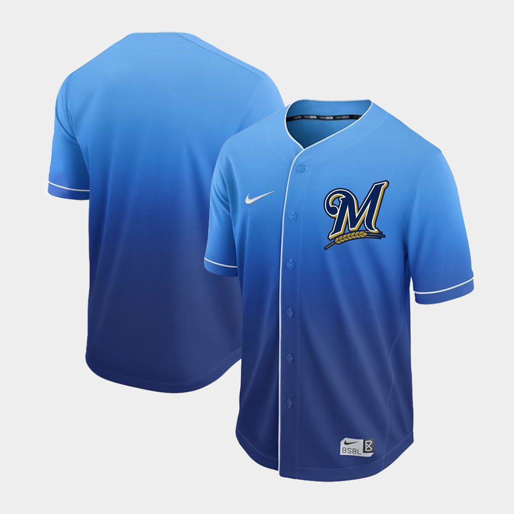 Milwaukee Brewers blank Baseball Jersey baseball jersey product view 1