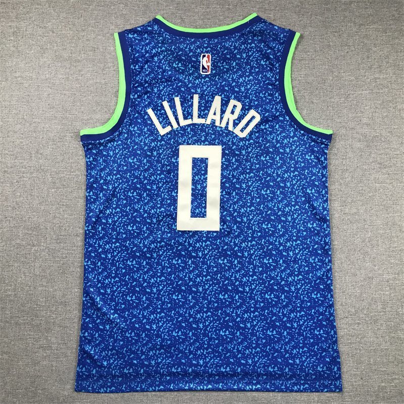 Milwaukee Bucks #0 Damian Lillard Bucks 0 Blue City s-xxl Style 1 Basketball Jersey basketball jersey product view 1