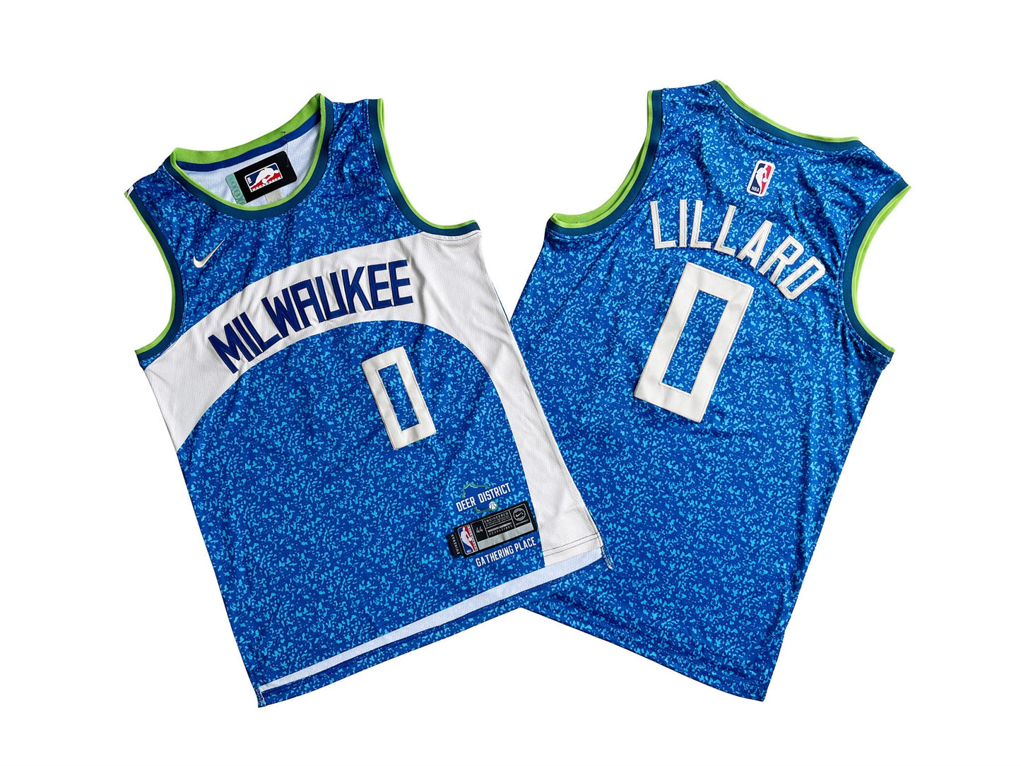 Milwaukee Bucks #0 Damian Lillard Bucks 0 # Blue 2023 City Edition Jersey Basketball Jersey basketball jersey product view 1