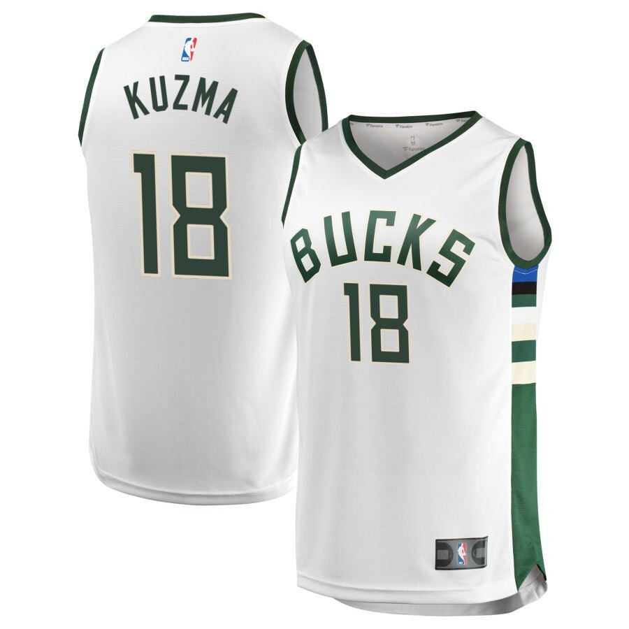 Milwaukee Bucks #18 Kyle Kuzma Association Edition - White Basketball Jersey basketball jersey product view 1
