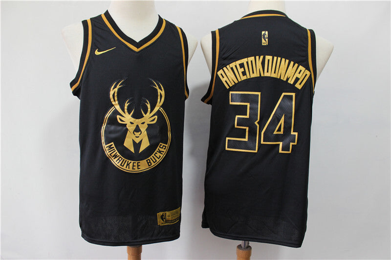 Milwaukee Bucks #34 Giannis Antetokounmpo Basketball Jersey basketball jersey product view 1
