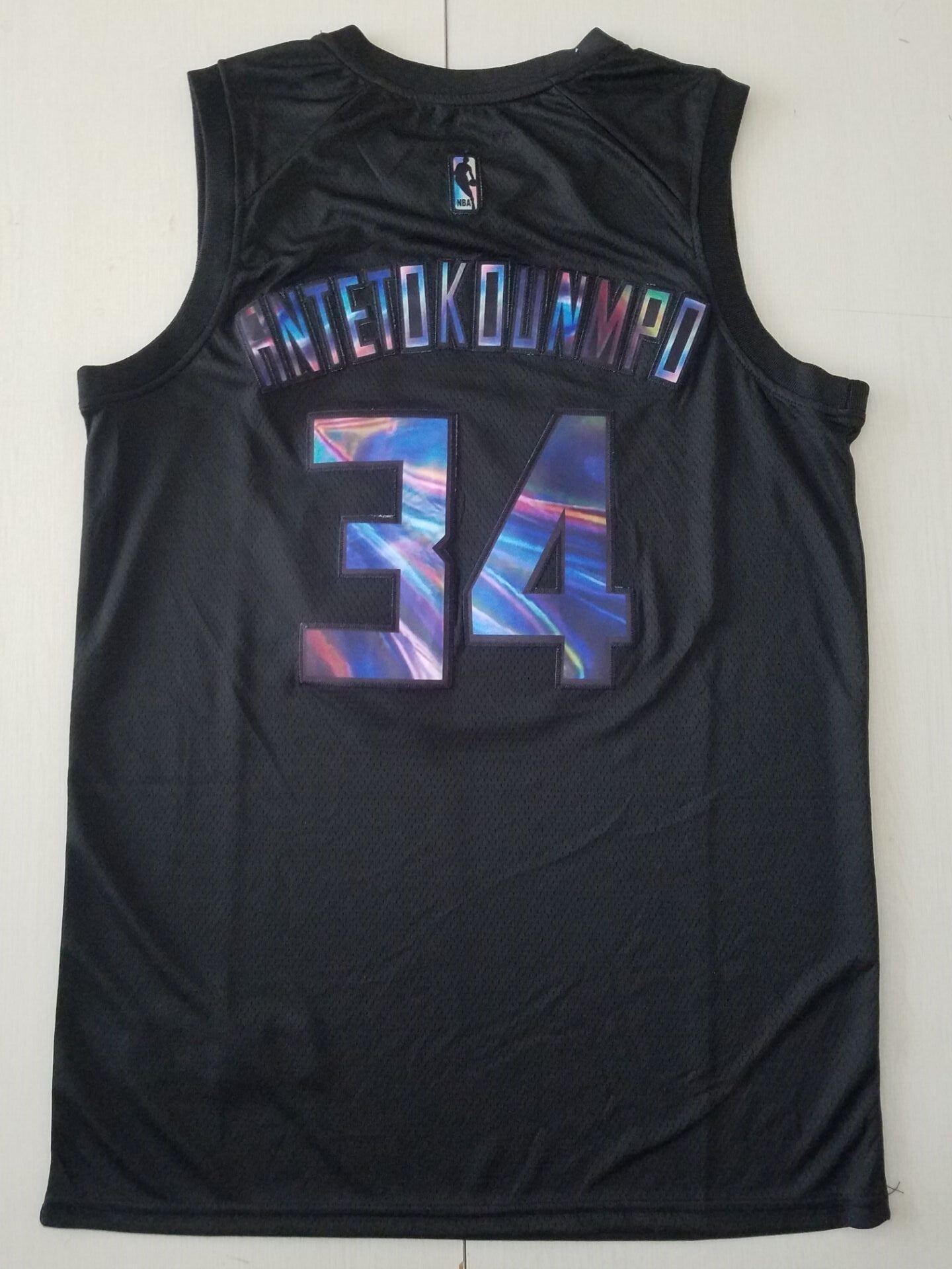 Milwaukee Bucks #34 Giannis Antetokounmpo Black Rainbow S-XXL Style 1 Basketball Jersey basketball jersey product view 1