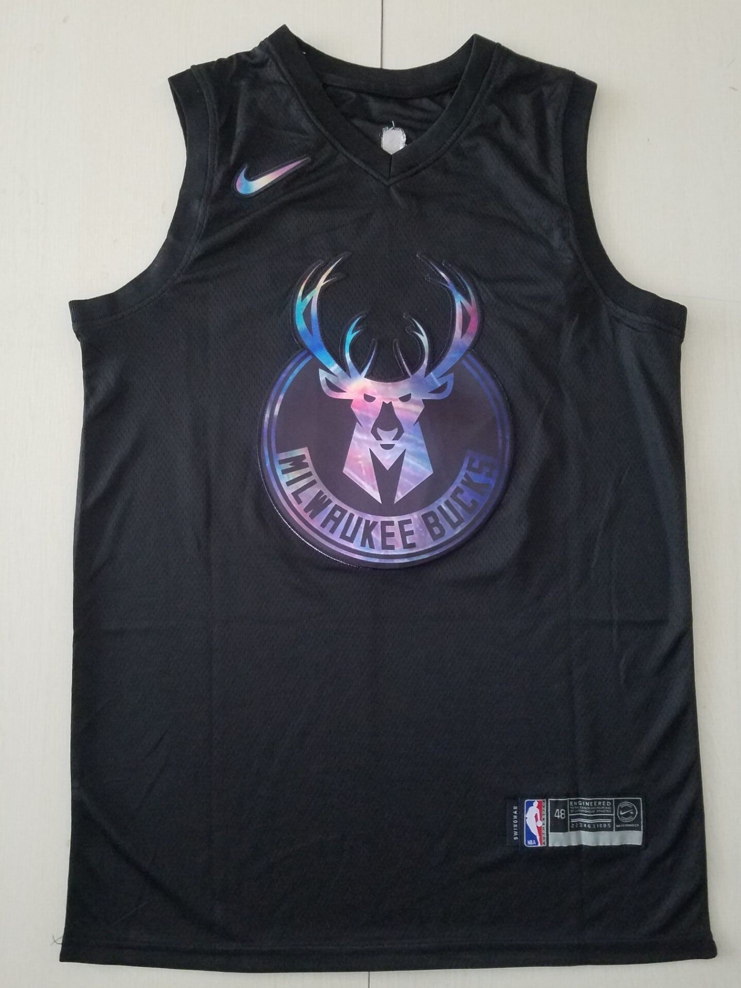 Milwaukee Bucks #34 Giannis Antetokounmpo Black Rainbow S-XXL Style 2 Basketball Jersey basketball jersey product view 1