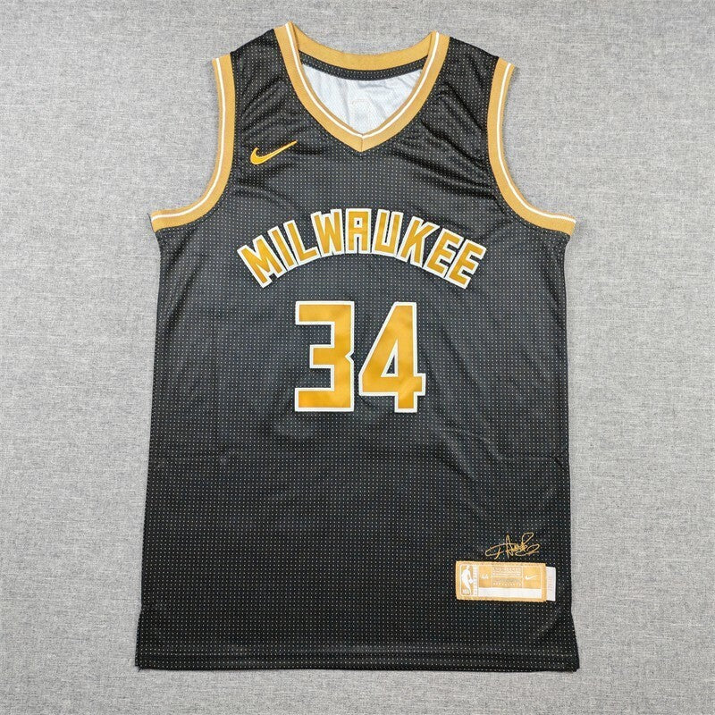 Milwaukee Bucks #34 Giannis Antetokounmpo Bucks 34 Black Limited s-xxl Style 2 Basketball Jersey basketball jersey product view 1