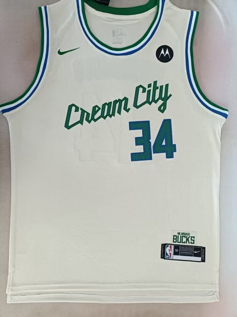 Milwaukee Bucks #34 Giannis Antetokounmpo Bucks 34 City Edition Style 2 Basketball Jersey basketball jersey product view 1