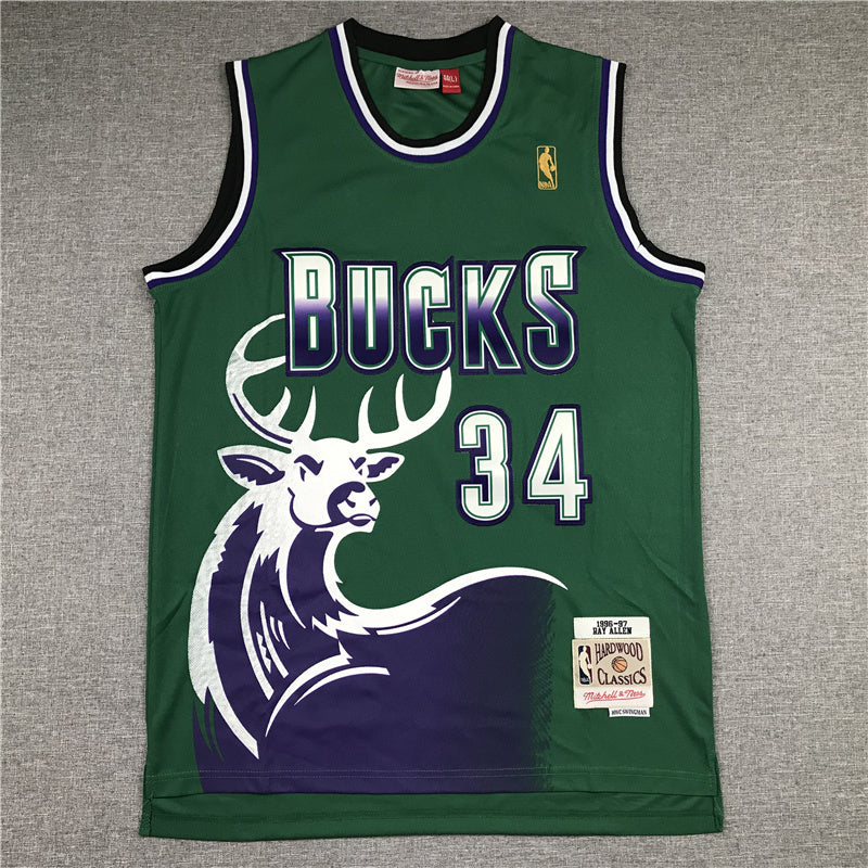 Milwaukee Bucks #34 Giannis Antetokounmpo Bucks 34 Green Gold Logo Style 2 Basketball Jersey basketball jersey product view 1