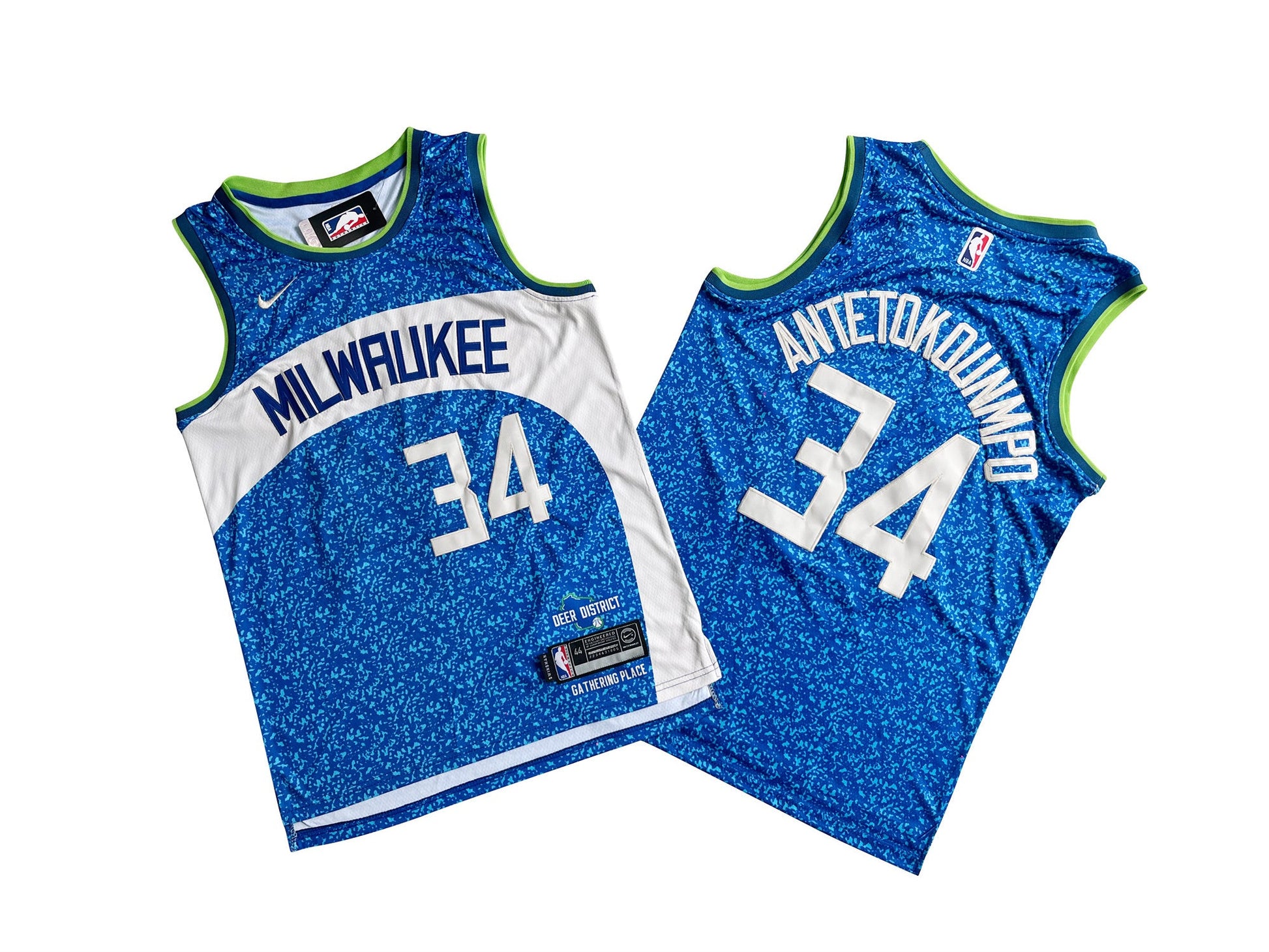 Milwaukee Bucks #34 Giannis Antetokounmpo Bucks 34 # Blue 2023 City Edition Jersey Basketball Jersey basketball jersey product view 1