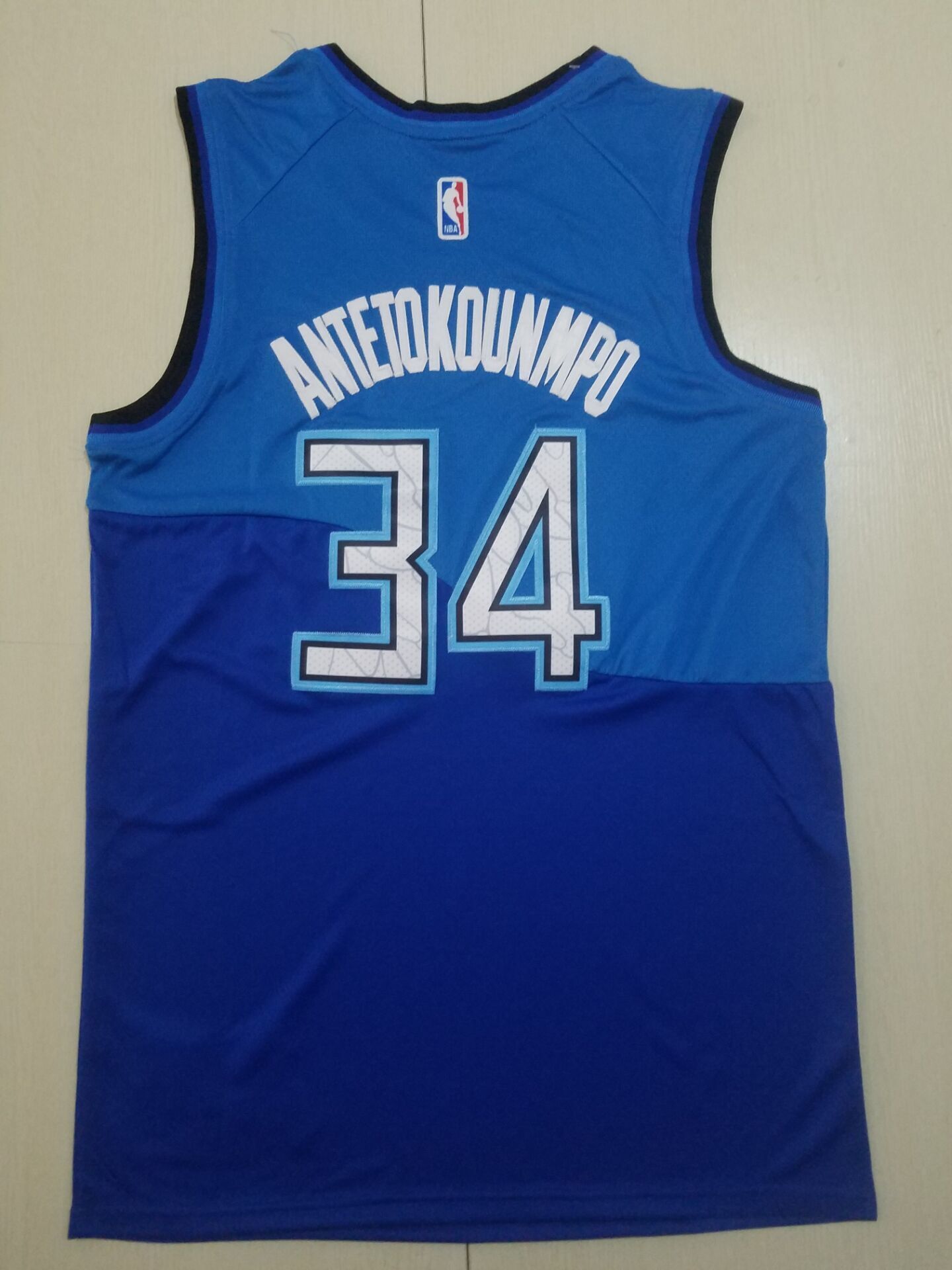 Milwaukee Bucks #34 Giannis Antetokounmpo Bucks City Edition Blue S-XXL Style 1 Basketball Jersey basketball jersey product view 1