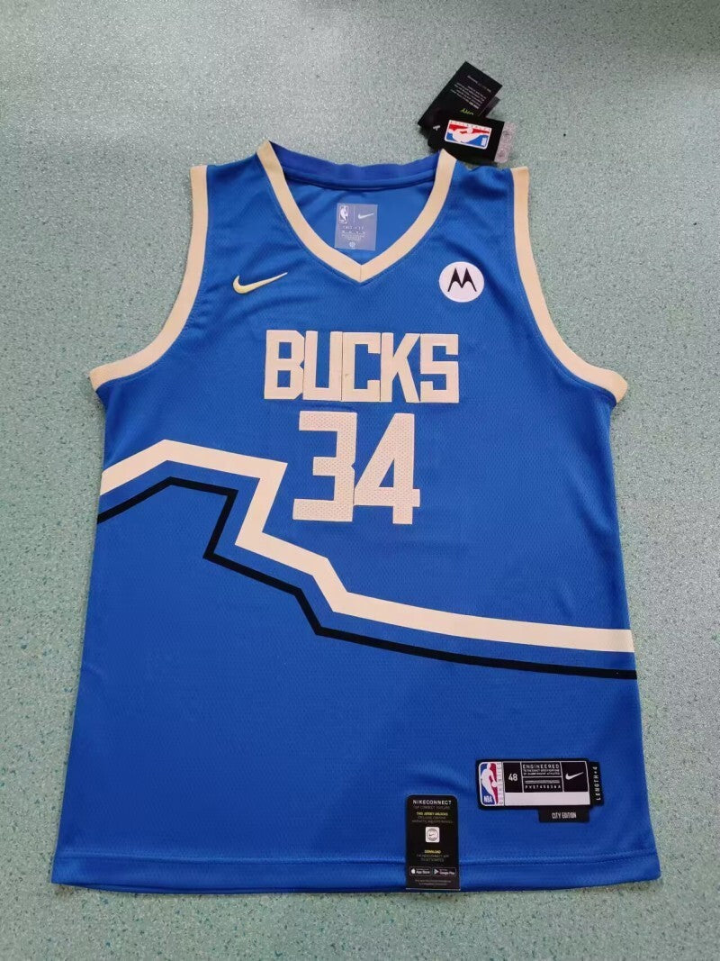 Milwaukee Bucks #34 Giannis Antetokounmpo New Season Bucks 34 City Edition Style 2 Basketball Jersey basketball jersey product view 1