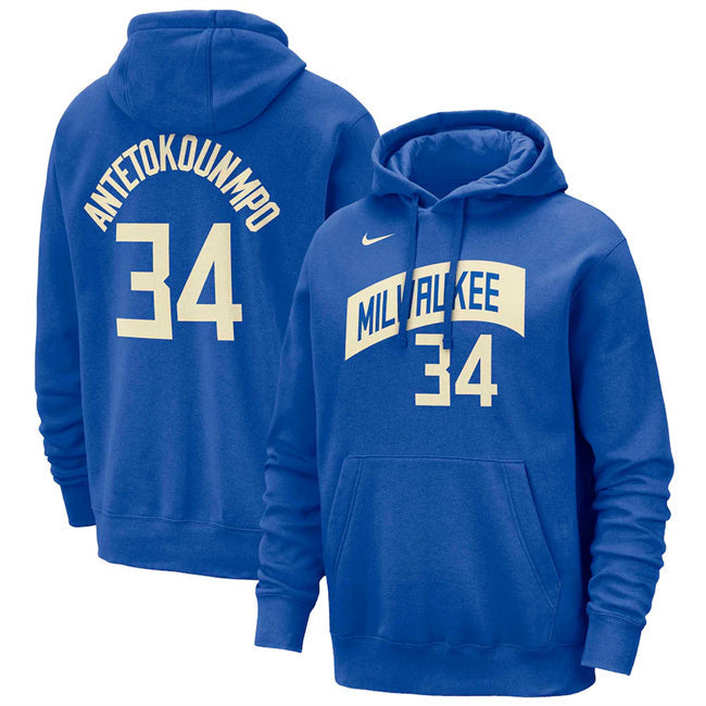 Milwaukee Bucks #34 Giannis Antetokounmpo Royal 2023 24 City Edition Name & Basketball Jersey basketball jersey product view 1