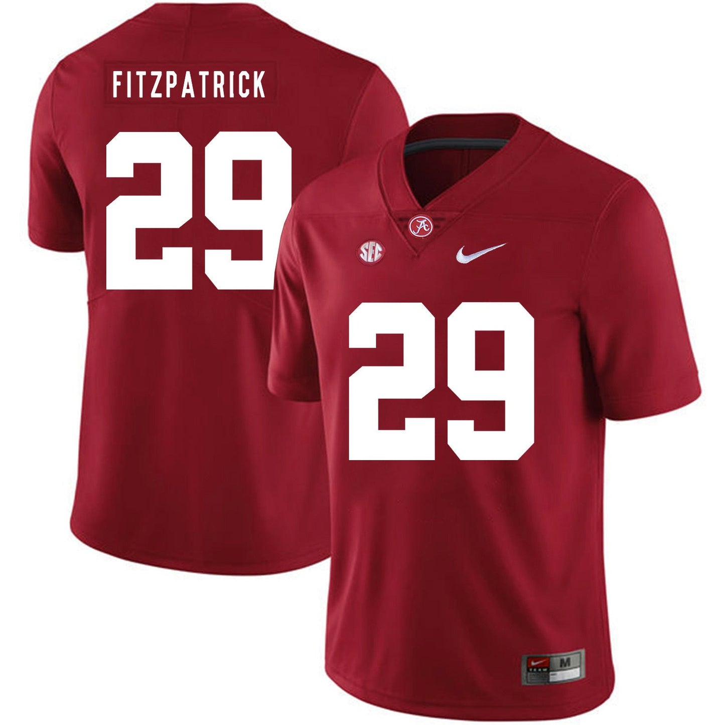 Minkah Fitzpatrick 29 Red .2jpg College Football Jersey football jersey product view 1