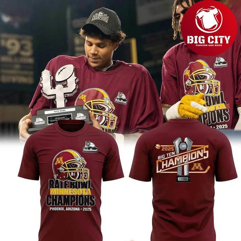 Minnesota Golden Gophers Rate Bowl Champions 2025 Two Sided Shirt Unisex T-shirt, Sweatshirt, Hoodie, Long Sleeve Tee - T-Shirt, Sweatshirt, Hoodie