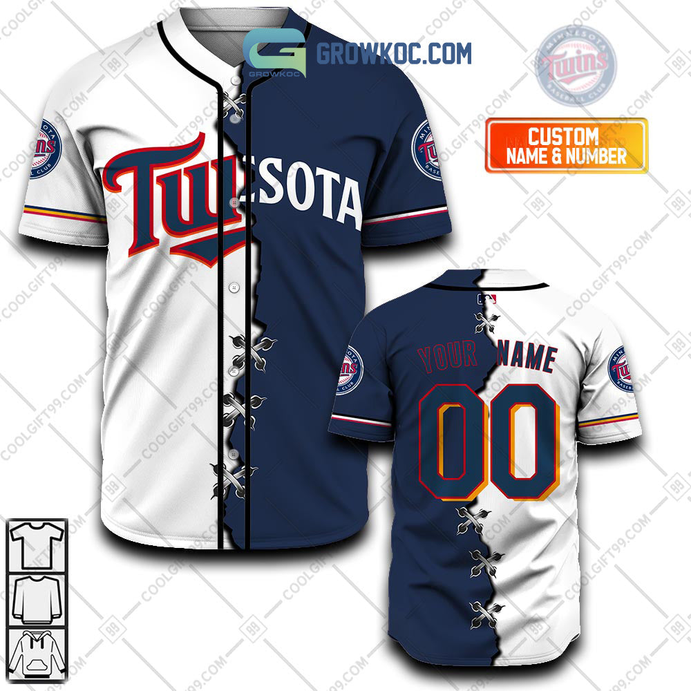 Minnesota Twins MLB Personalized Mix Baseball Jersey baseball jersey product view 1