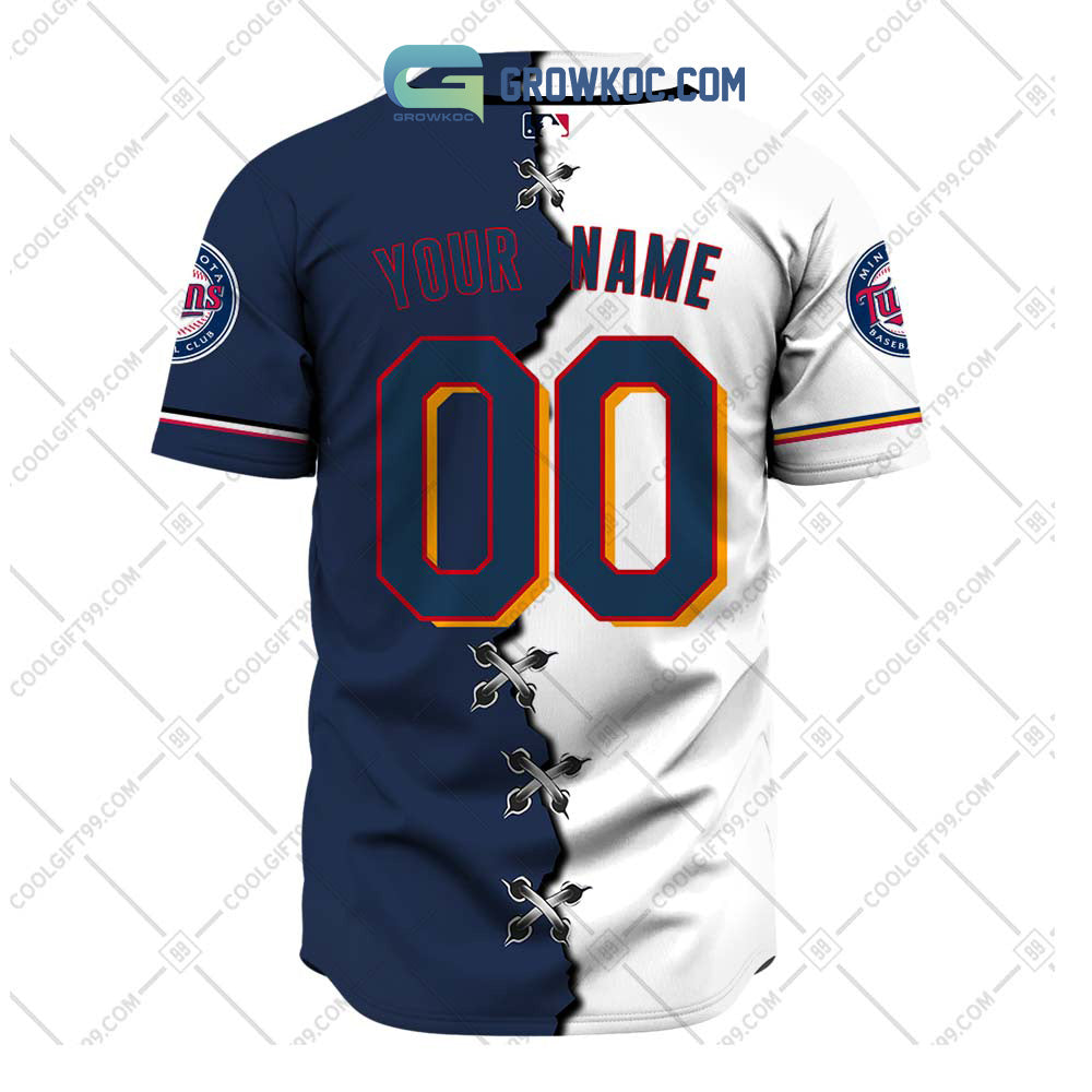 Minnesota Twins MLB Personalized Mix Baseball Jersey baseball jersey product view 3