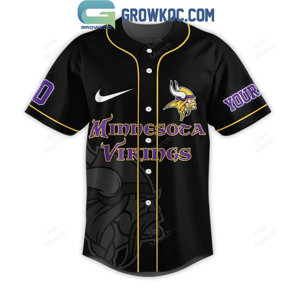 Minnesota Vikings Just One Before I Die Personalized Baseball Jersey baseball jersey product view 2