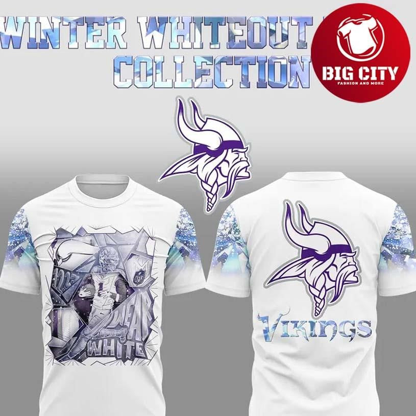 Minnesota Vikings Winter Whiteout Week 2025 Two Sided Shirt Unisex T-shirt, Sweatshirt, Hoodie, Long Sleeve Tee - T-Shirt, Sweatshirt, Hoodie